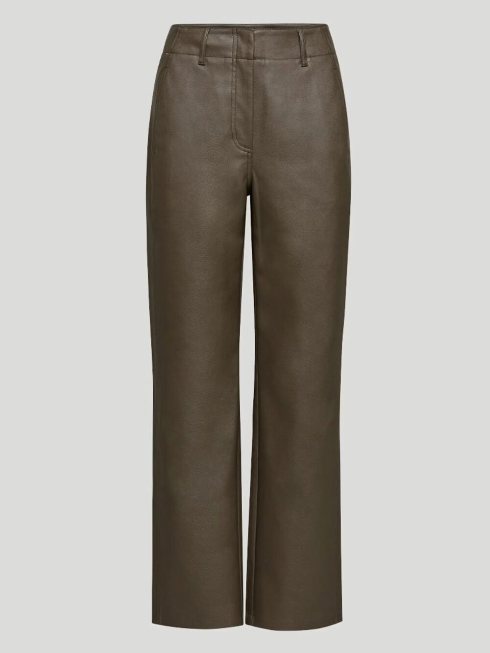 Aritzia Wilfred Ascendant Pant in Dark Olive Vegan Leather, NEW